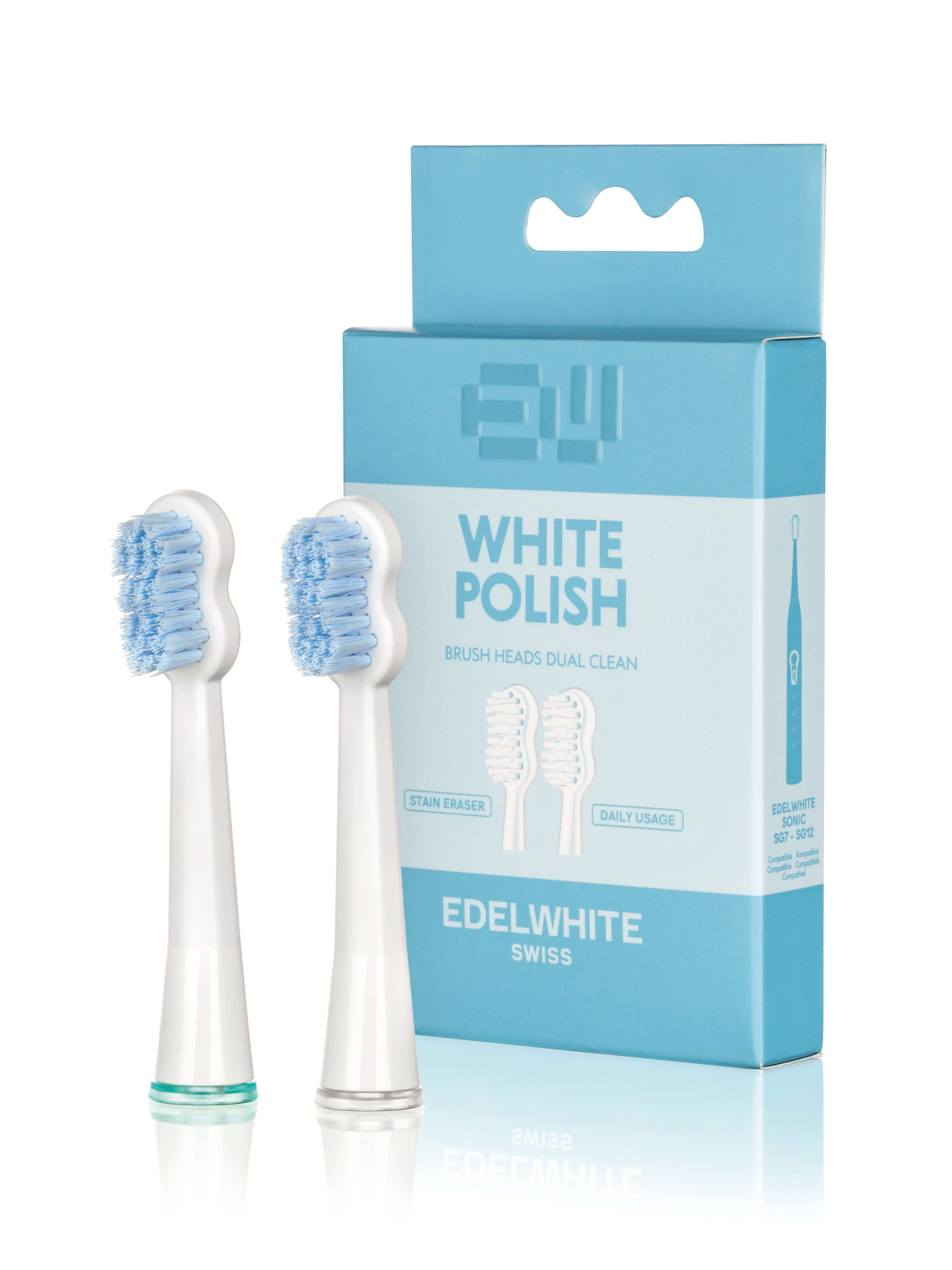 White Polish Brush Sonic Heads